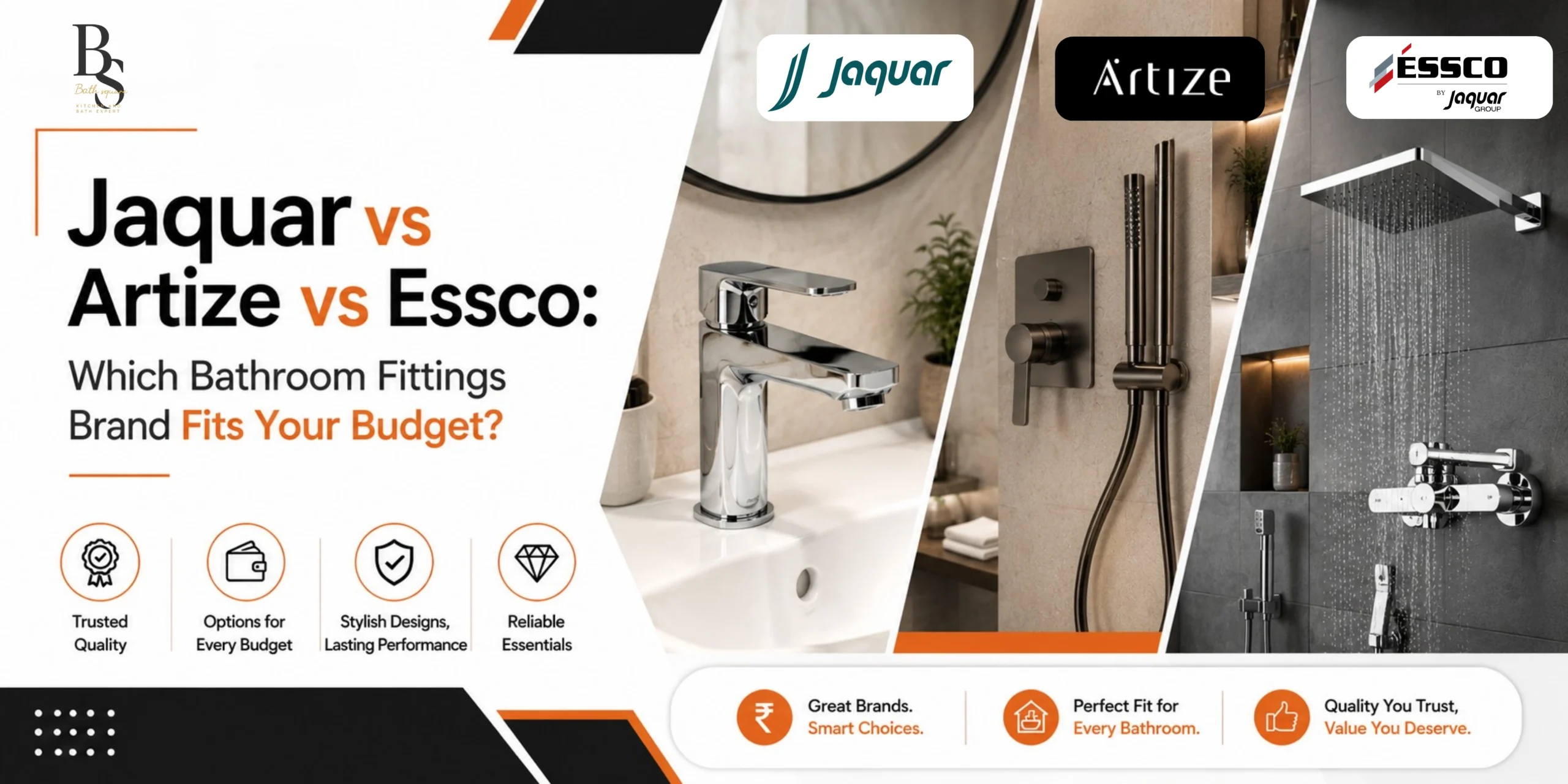 Jaquar vs Artize vs Essco: Which Bathroom Fittings Brand Fits Your Budget
